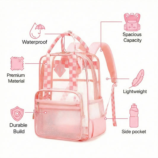 Vibrant Orange Transparent Kids Backpack