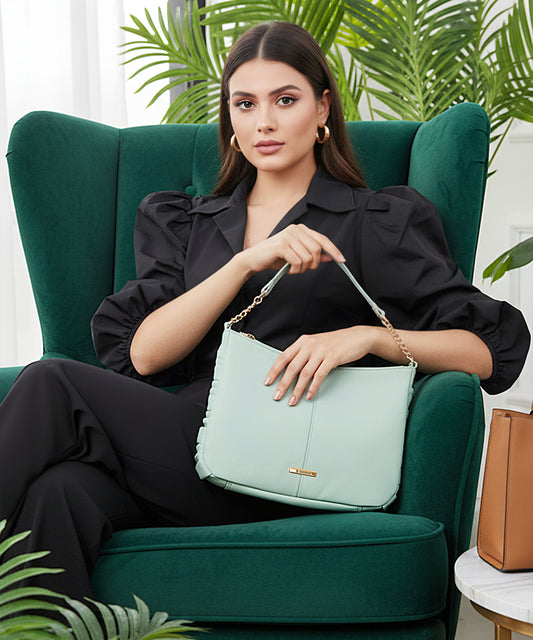 Bagmire Chic Chain Strap Hobo Bag For Women-Sky blue