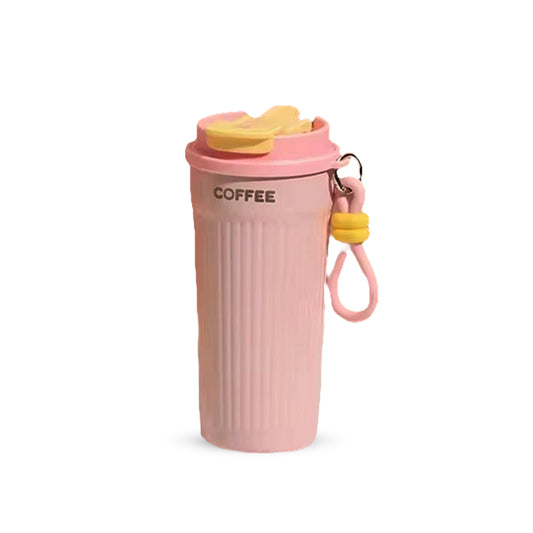 Trendy Portable Coffee Cup 550ML – Reusable, Leakproof & Easy Carry Travel Mug Pink - Bagmire