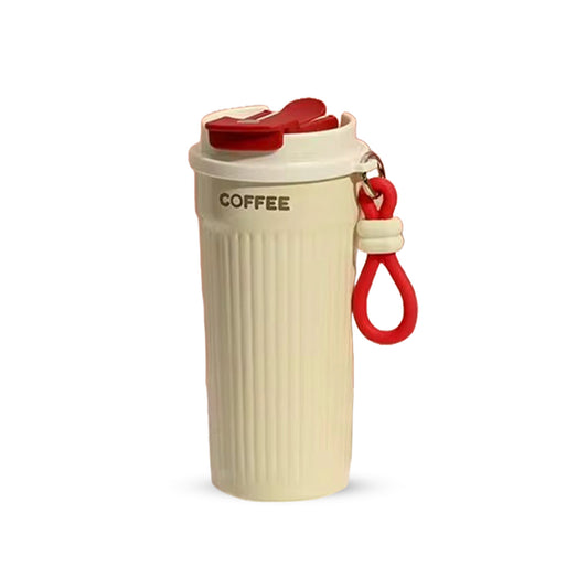 Trendy Portable Coffee Cup 550ML – Reusable, Leakproof & Easy Carry Travel Mug Red - Bagmire