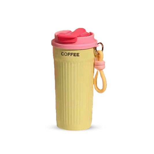 Trendy Portable Coffee Cup 550ML – Reusable, Leakproof & Easy Carry Travel Mug Dark Pink - Bagmire