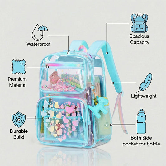 Transparent Backpack Royal Blue