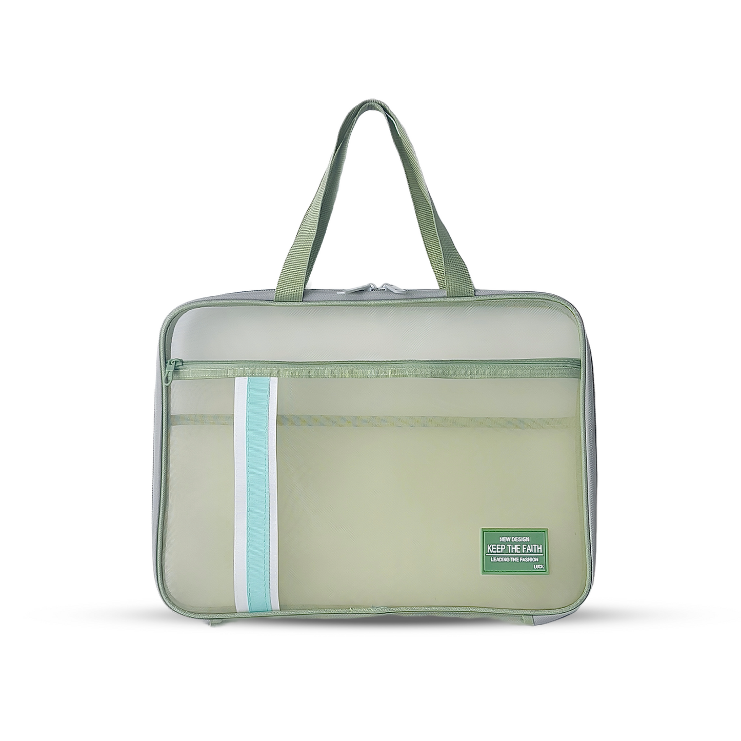 The carry all Transparent Document Organiser Bag Light Green - Bagmire