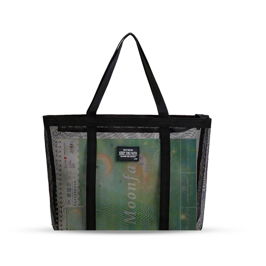 Clear mesh Tote Bag with Handle Black - Bagmire