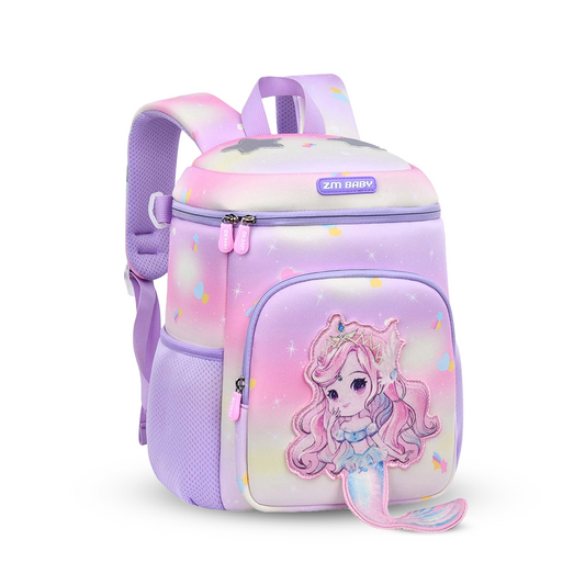 Purple Mermaid Kids Backpack, Durable - Bagmire