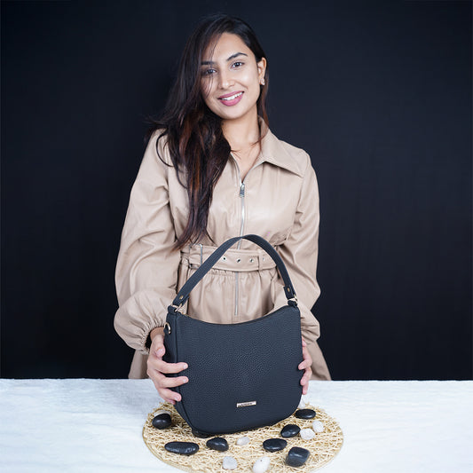 Modern Faux Leather Hobo & Crossbody Bag-Adjustable Strap For Everyday Style-Gray