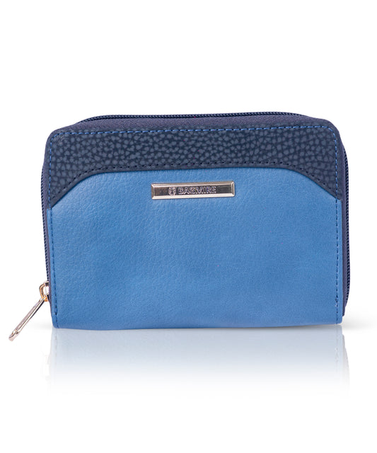 Bagmire Compact Two-Tone PU Leather Zip Wallet - Essential Card & Coin Organizer for Ladies