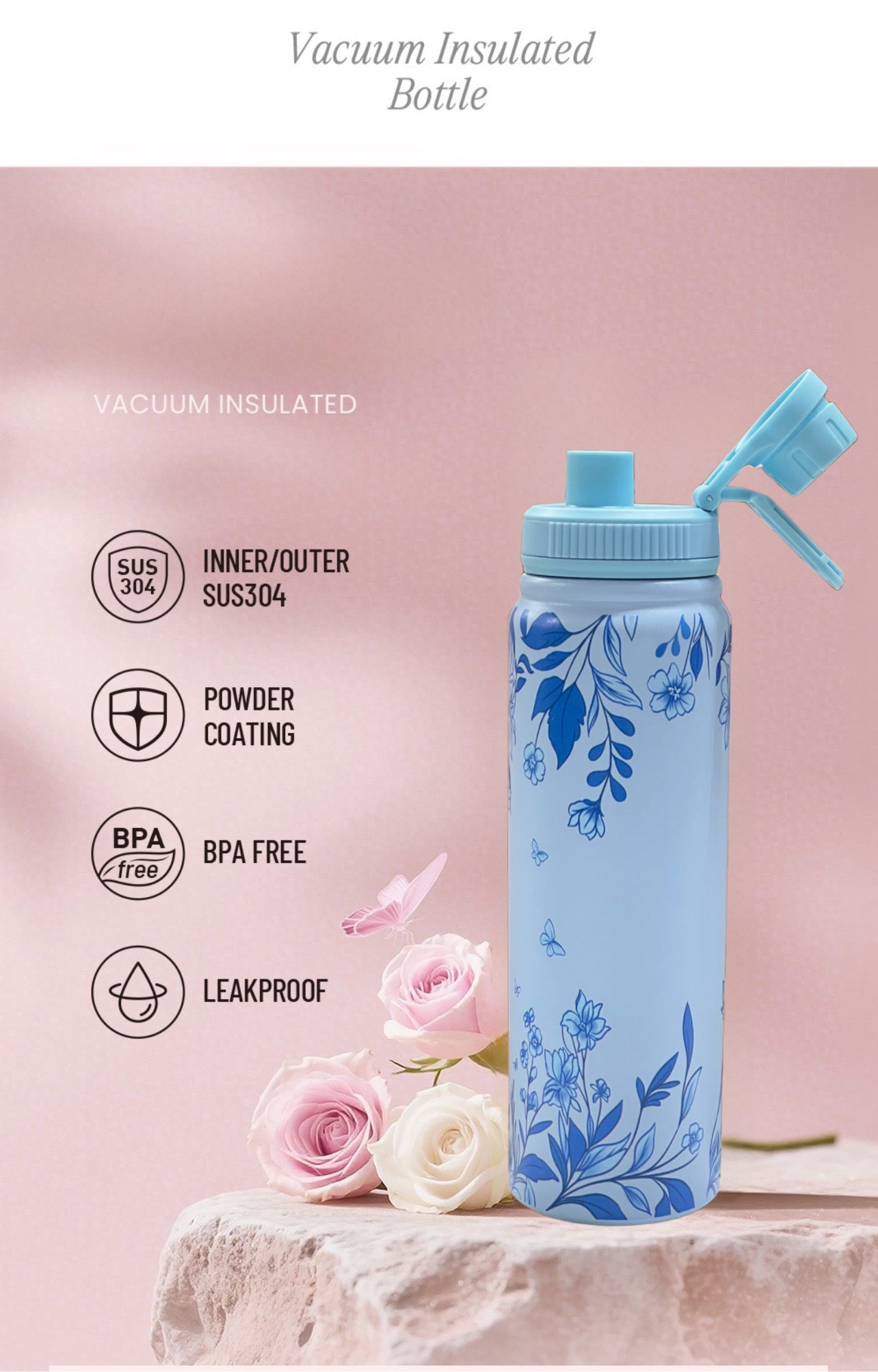 Flower Insulated Steel Bottle