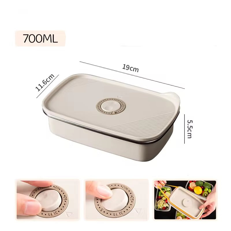 700ML 304 Food-Grade Stainless Steel Preservation Box, Microwaveable Lunch Box, Food Storage Container, Sealed for Refrigeration and Freezing