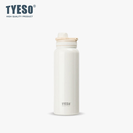 TYESO 1050ml Stainless Steel Insulated Water Bottle – Hot & Cold Flask, Leak-Proof Travel Bottle White - Bagmire