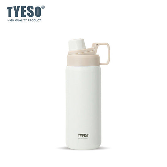 TYESO Sports Vacuum Insulated Steel Bottle 900ML with Portable Handle White - Bagmire