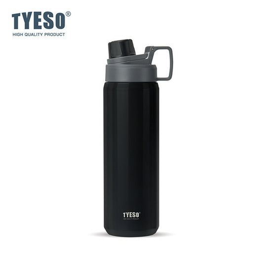 TYESO Sports Vacuum Insulated Steel Bottle 900ML with Portable Handle Black - Bagmire