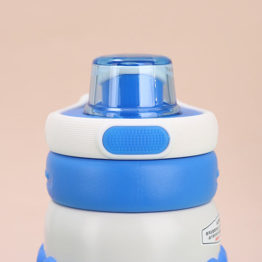 Macaron Insulated Water Bottle 550ml | Leakproof Stainless Steel Sipper with Straw Lid & Silicone Grip | Cute Travel Flask for Kids & Adults