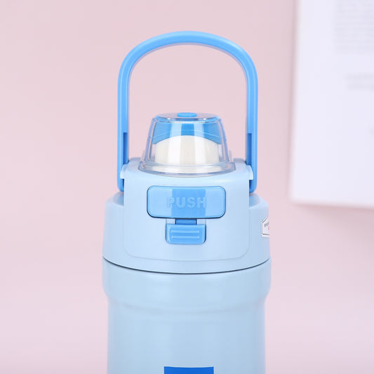 READY Insulated Water Bottle with Straw Lid | Leakproof Stainless Steel Flask for Kids & Adults | Hot & Cold Travel Bottle (550ml)