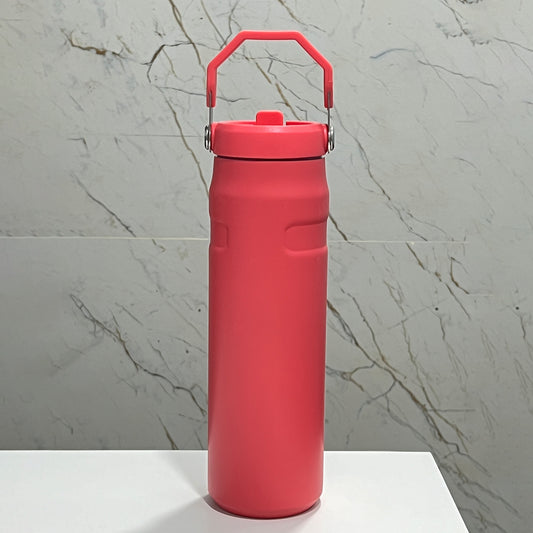 Large Capacity Insulated Water Bottle with Handle - Stainless Steel, Leakproof, Wide Mouth Flip Cap for Gym, Sport & Outdoor