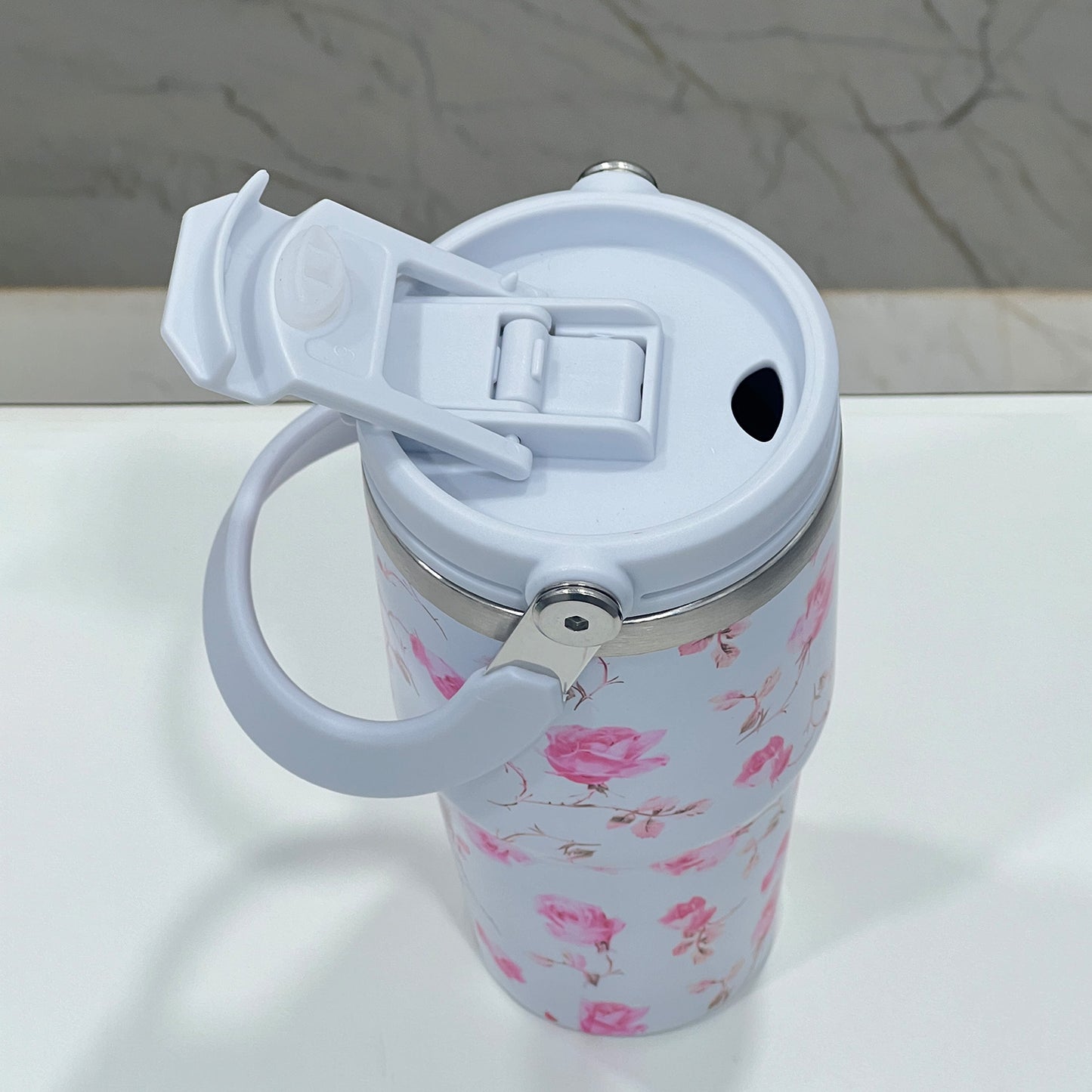 BAGMIRE Floral Insulated Tumbler – Dual Lid (Straw & Sip)