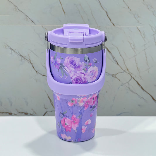 BAGMIRE Floral Insulated Tumbler – Dual Lid (Straw & Sip)