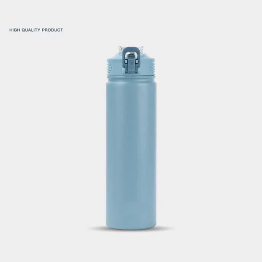 Large-Capacity Straw Water Bottle for Men and Women Students, Portable Outdoor Insulated Bottle