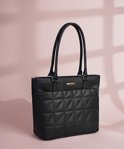 Bagmire Elegant Quilted Tote Handbag For Women- Premium PU Leather Office & Casual Bag