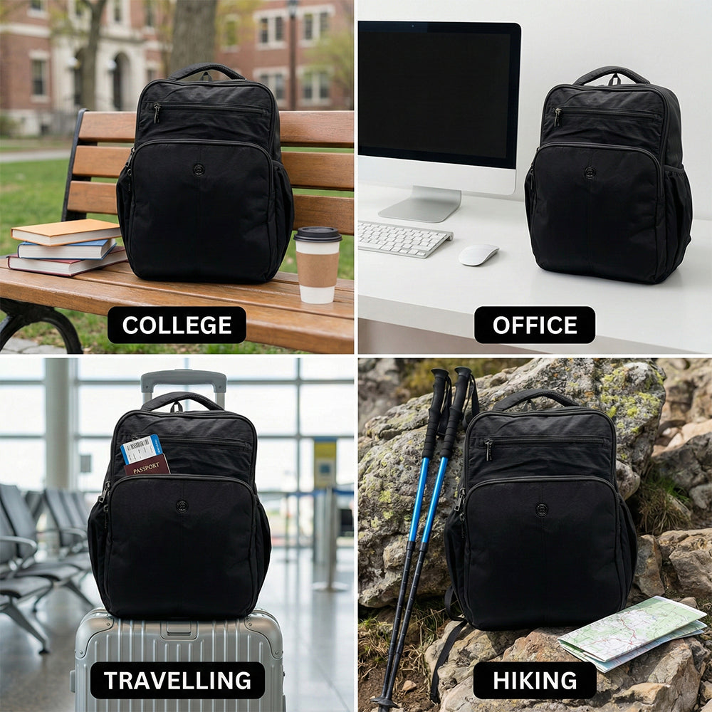 Lightweight 15" Black Nylon Backpack - Multi-Compartment, Waterproof, Professional Work Bag Bagmire