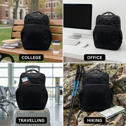 Lightweight 15" Black Nylon Backpack - Multi-Compartment, Waterproof, Professional Work Bag Bagmire