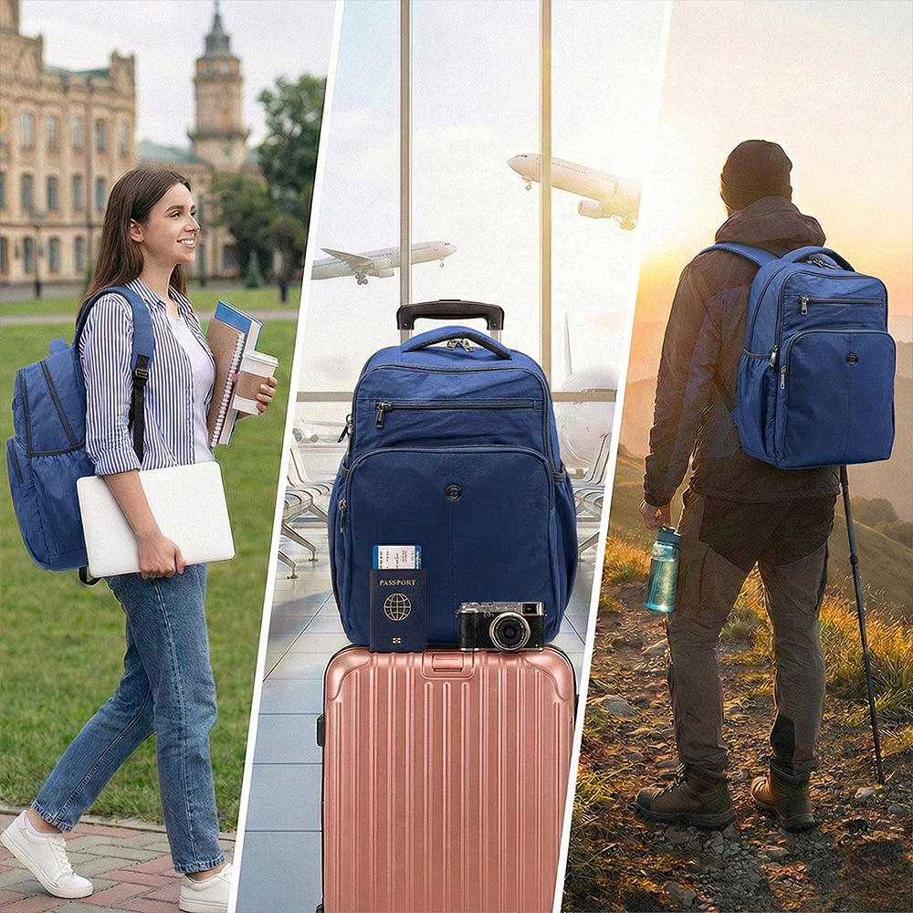 Lightweight 15" Nylon Blue Backpack - Multi-Compartment, Waterproof, Professional Work Bag Bagmire