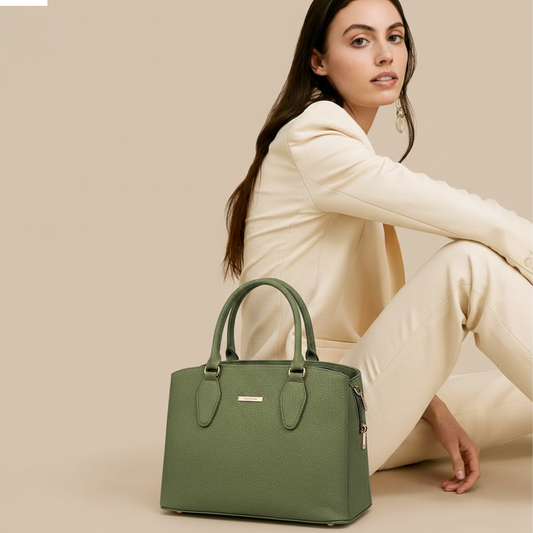 Bagmire Luxe Fuax Leather Satchel: Convertible Top-Handle & Shoulder Bag