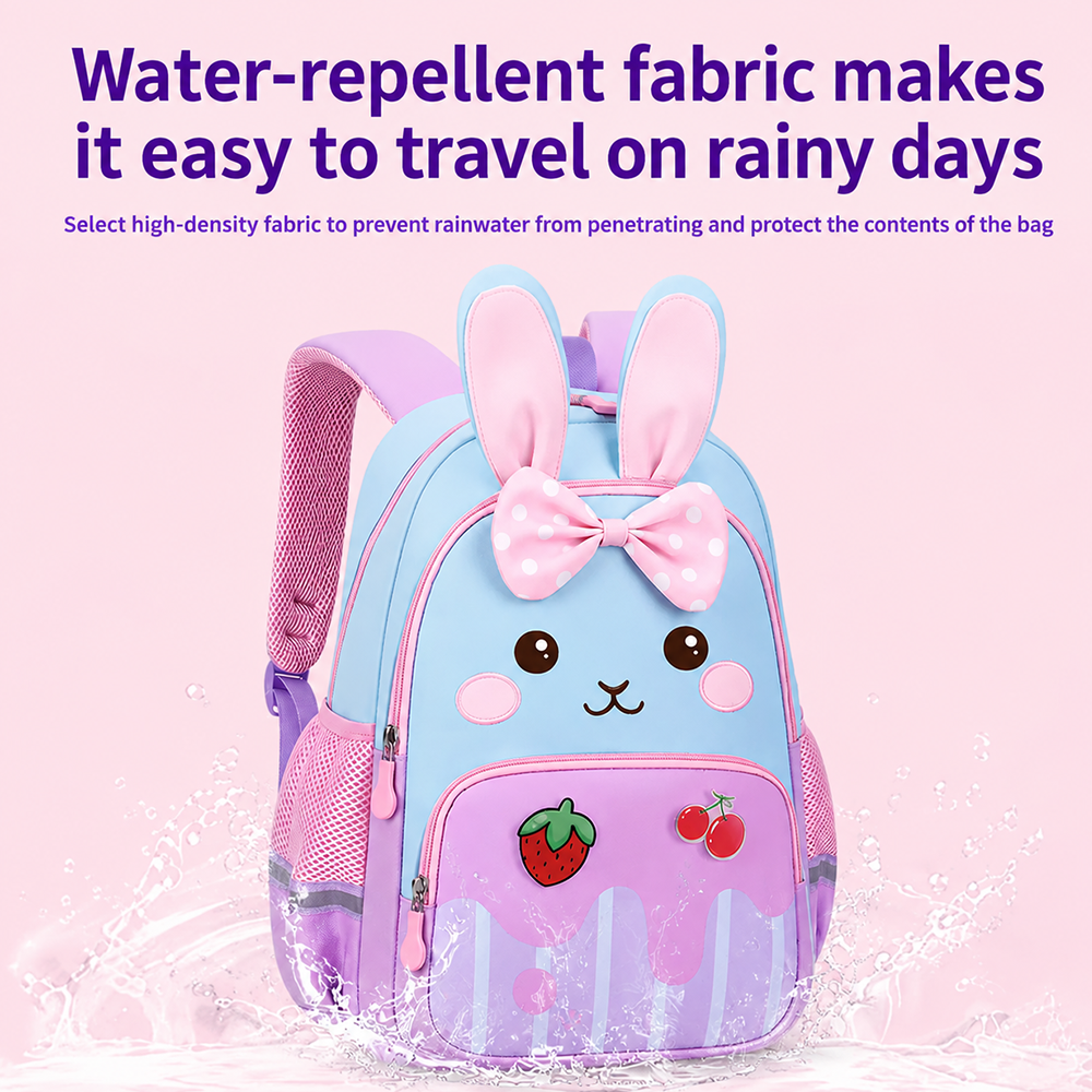 819 Backpack for 3-6-7 Years Old, Cute Rabbit Design, Children's Girls' Bag, Lightweight Travel Backpack,