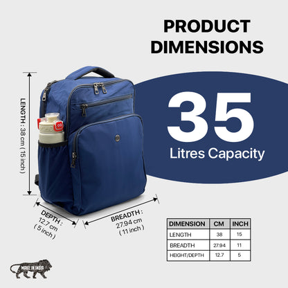 Lightweight 15" Nylon Blue Backpack - Multi-Compartment, Waterproof, Professional Work Bag Bagmire