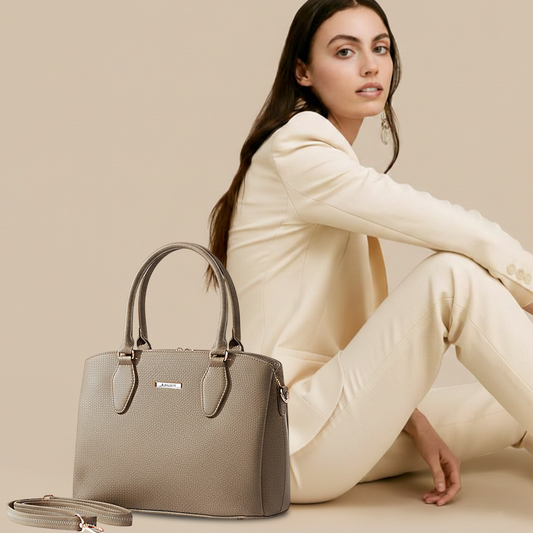 Bagmire Luxe Fuax Leather Satchel: Convertible Top-Handle & Shoulder Bag