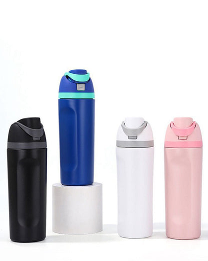 Insulated Stainless Steel Water Bottle with Straw Lid - Leakproof Flip Top Thermo Mug for Sports, Travel & Car Cup Holders