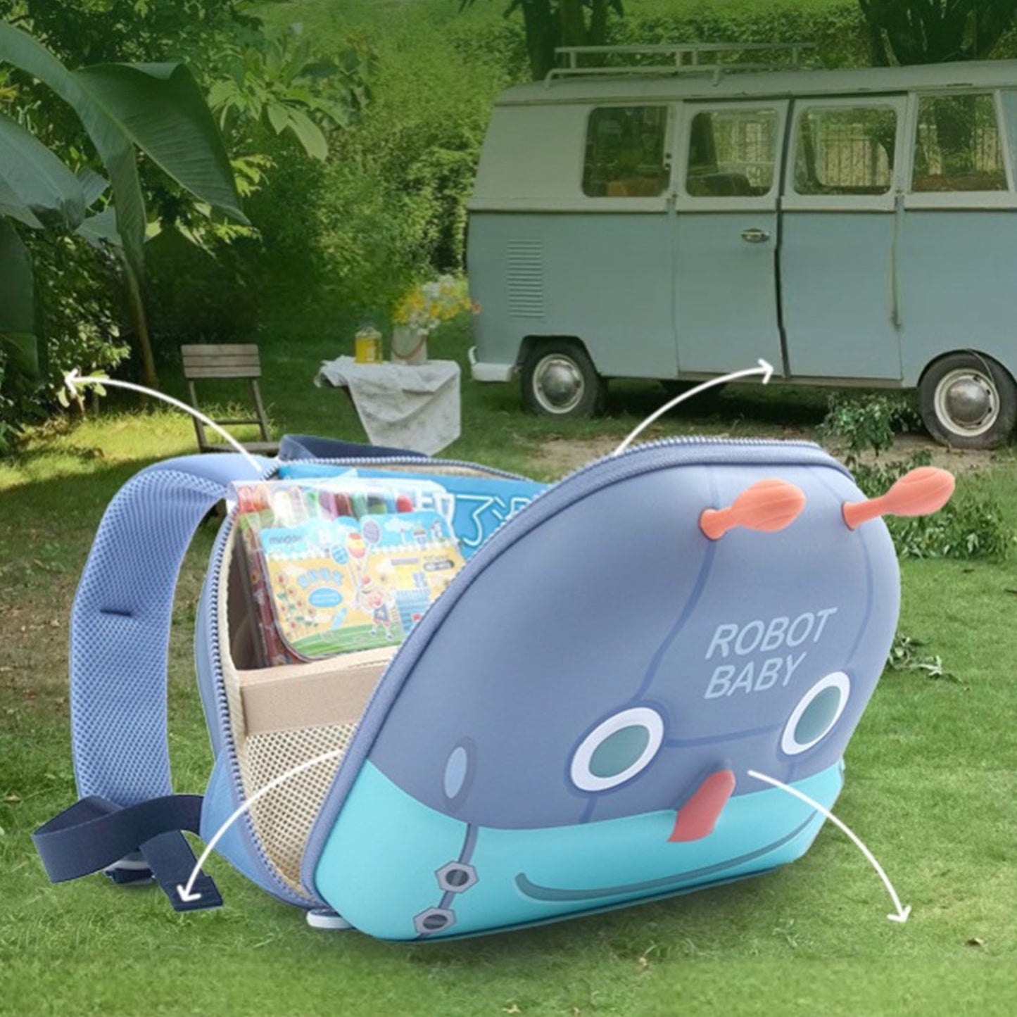 3D Robot Hard Shell Backpack for Toddlers (2-5 Yrs) – Waterproof, Lightweight & Ergonomic Kindergarten School Bag