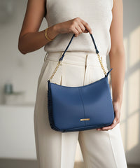 Bagmire Chic Chain Strap Hobo Bag For Women-Blue