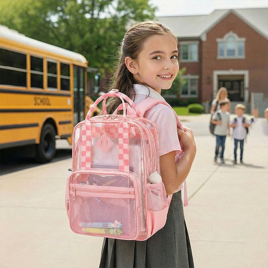 Vibrant Orange Transparent Kids Backpack