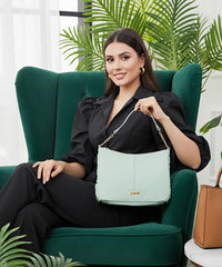 Bagmire Chic Chain Strap Hobo Bag For Women-Sky blue