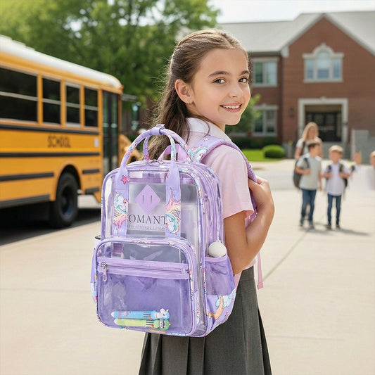 Sleek Purple Transparent Kids Backpack