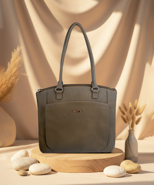 Women's Brown Faux Leather Tote Bag| Spacious Shoulder Bag