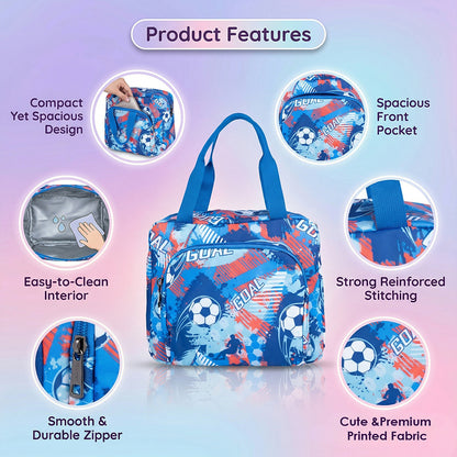 Football print Insulated Lunch Bag – Waterproof, Dual Compartments, Foil Lining | BAGMIRE