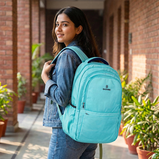 Bagmire  Waterproof Laptop Backpack | Stylish Aqua Blue Daypack for College & Travel