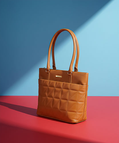 Bagmire Elegant Quilted Tote Handbag For Women- Premium PU Leather Office & Casual Bag