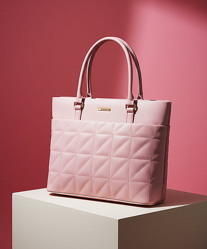 Bagmire Elegant Quilted Tote Handbag For Women- Premium PU Leather Office & Casual Bag