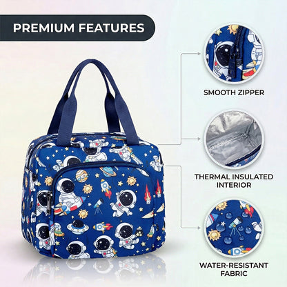 Astronaut Insulated Lunch Bag – Waterproof, Dual Compartments, Foil Lining | BAGMIRE