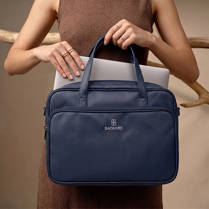 Bagmire Stylish 15" PU Laptop Shoulder Bag- Modern & Durable Messenger Briefcase For Work & Travel
