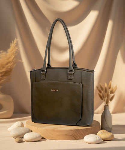 Women's Brown Faux Leather Tote Bag| Spacious Shoulder Bag