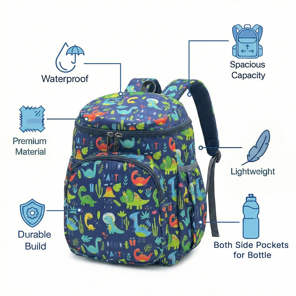 Bagmire Waterproof Dinosaur School Backpack For-Kids
