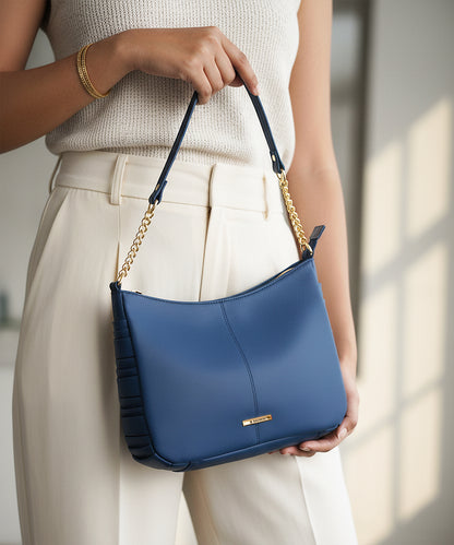 Bagmire Chic Chain Strap Hobo Bag For Women-Blue