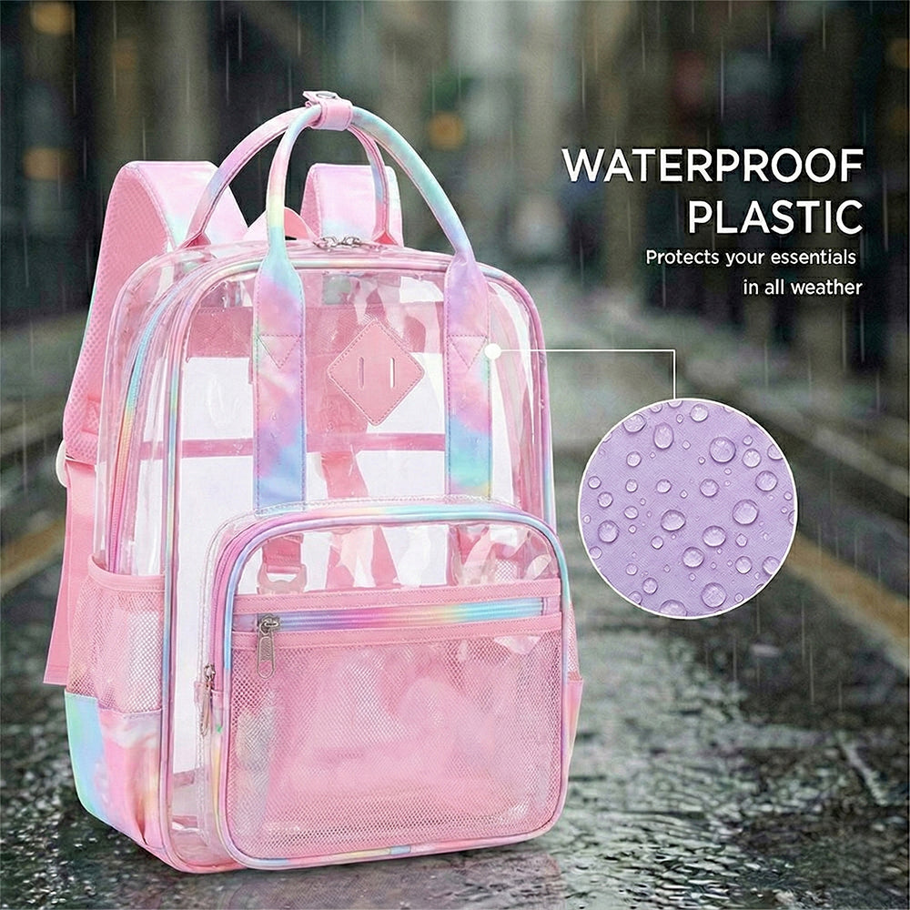 Charming Pink Transparent Kids Backpack