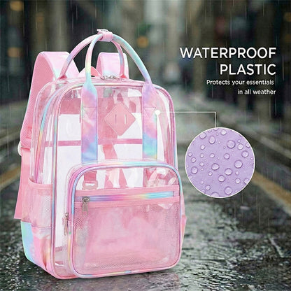 Charming Pink Transparent Kids Backpack