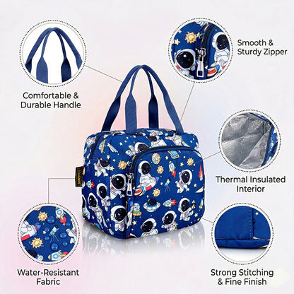 Astronaut Insulated Lunch Bag – Waterproof, Dual Compartments, Foil Lining | BAGMIRE
