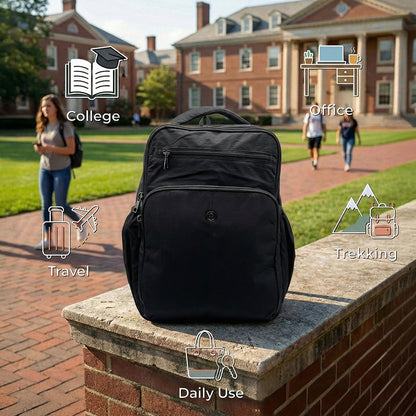 Lightweight 15" Black Nylon Backpack - Multi-Compartment, Waterproof, Professional Work Bag Bagmire